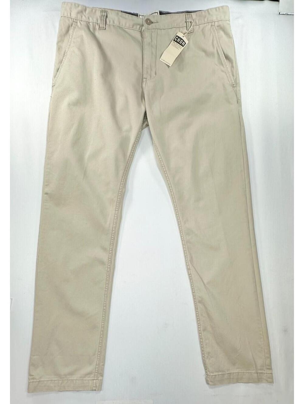 Chor 100% Cotton Slim Straight Chinos Brown Mens 38/32